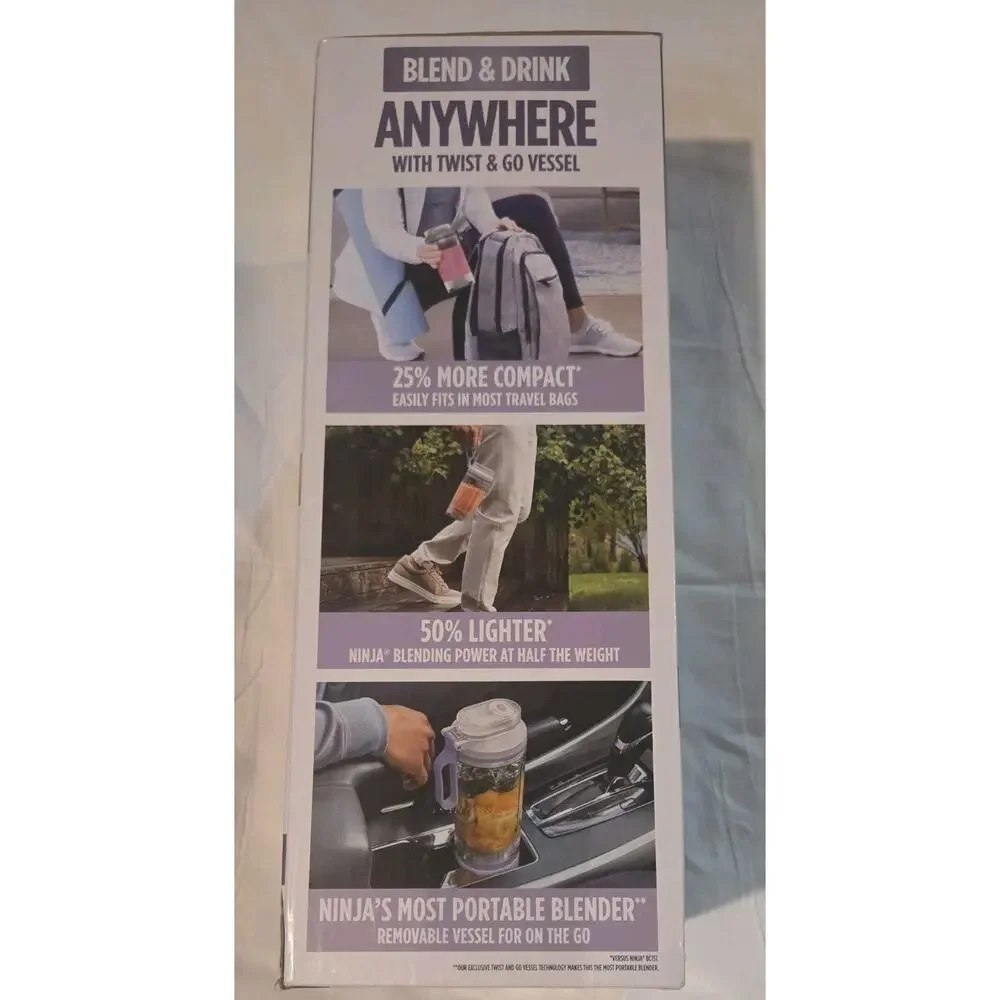 Ninj Blast Max Portable Cordless Blender 20oz Twist & Go Vessel, NIB Lavender